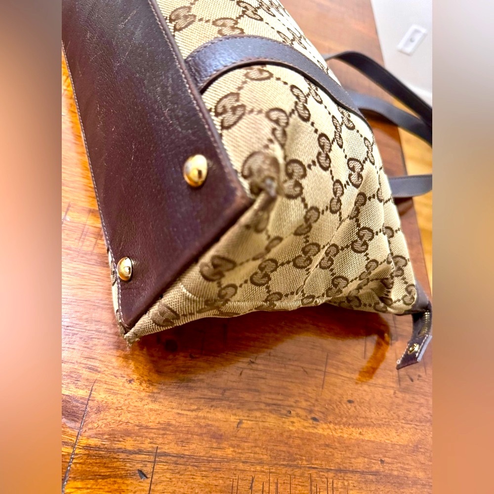 Gucci Brown Monogram Canvas Tote - Picture 12 of 14